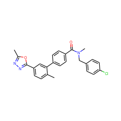 Cc1nnc(-c2ccc(C)c(-c3ccc(C(=O)N(C)Cc4ccc(Cl)cc4)cc3)c2)o1 ZINC000029131106