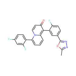 Cc1nnc(-c2ccc(F)c(-c3c(=O)ccn4c(-c5ccc(F)cc5F)cccc34)c2)o1 ZINC000034984173