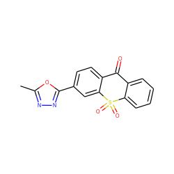 Cc1nnc(-c2ccc3c(c2)S(=O)(=O)c2ccccc2C3=O)o1 ZINC000013755832