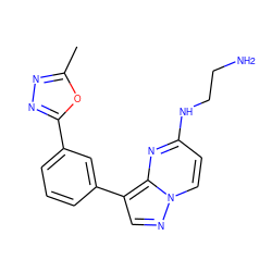 Cc1nnc(-c2cccc(-c3cnn4ccc(NCCN)nc34)c2)o1 ZINC000096286353