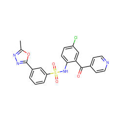 Cc1nnc(-c2cccc(S(=O)(=O)Nc3ccc(Cl)cc3C(=O)c3ccncc3)c2)o1 ZINC000147003672