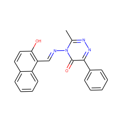 Cc1nnc(-c2ccccc2)c(=O)n1/N=C/c1c(O)ccc2ccccc12 ZINC000000969966