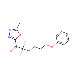 Cc1nnc(C(=O)C(F)(F)CCCCOc2ccccc2)o1 ZINC000141287126