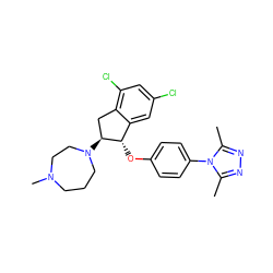 Cc1nnc(C)n1-c1ccc(O[C@H]2c3cc(Cl)cc(Cl)c3C[C@@H]2N2CCCN(C)CC2)cc1 ZINC000118259897