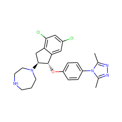 Cc1nnc(C)n1-c1ccc(O[C@H]2c3cc(Cl)cc(Cl)c3C[C@@H]2N2CCCNCC2)cc1 ZINC000118472482