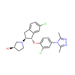 Cc1nnc(C)n1-c1ccc(O[C@H]2c3cc(Cl)ccc3C[C@@H]2N2CC[C@@H](O)C2)c(Cl)c1 ZINC000118458624