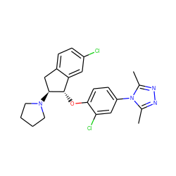 Cc1nnc(C)n1-c1ccc(O[C@H]2c3cc(Cl)ccc3C[C@@H]2N2CCCC2)c(Cl)c1 ZINC000118256204