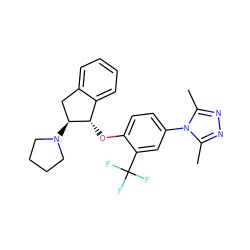 Cc1nnc(C)n1-c1ccc(O[C@H]2c3ccccc3C[C@@H]2N2CCCC2)c(C(F)(F)F)c1 ZINC000118256046