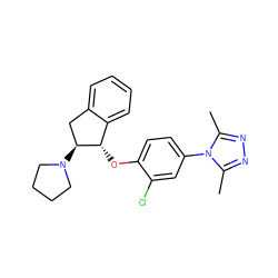 Cc1nnc(C)n1-c1ccc(O[C@H]2c3ccccc3C[C@@H]2N2CCCC2)c(Cl)c1 ZINC000118257835