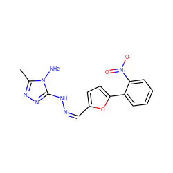 Cc1nnc(N/N=C\c2ccc(-c3ccccc3[N+](=O)[O-])o2)n1N ZINC000004491557