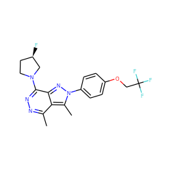 Cc1nnc(N2CC[C@@H](F)C2)c2nn(-c3ccc(OCC(F)(F)F)cc3)c(C)c12 ZINC000072112352