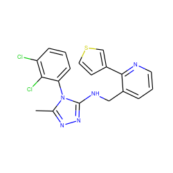 Cc1nnc(NCc2cccnc2-c2ccsc2)n1-c1cccc(Cl)c1Cl ZINC000029126364