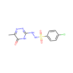 Cc1nnc(NNS(=O)(=O)c2ccc(Cl)cc2)[nH]c1=O ZINC000013683298