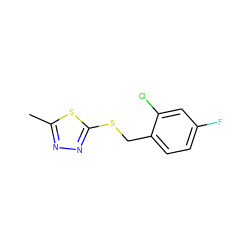 Cc1nnc(SCc2ccc(F)cc2Cl)s1 ZINC000005060291