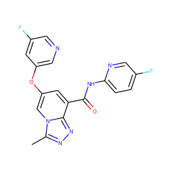 Cc1nnc2c(C(=O)Nc3ccc(F)cn3)cc(Oc3cncc(F)c3)cn12 ZINC001772639653