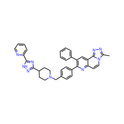 Cc1nnc2c3cc(-c4ccccc4)c(-c4ccc(CN5CCC(c6n[nH]c(-c7ccccn7)n6)CC5)cc4)nc3ccn12 ZINC000044304952