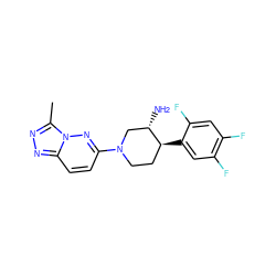 Cc1nnc2ccc(N3CC[C@H](c4cc(F)c(F)cc4F)[C@@H](N)C3)nn12 ZINC000028707367