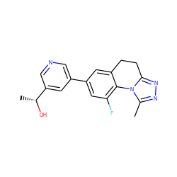 Cc1nnc2n1-c1c(F)cc(-c3cncc([C@@H](C)O)c3)cc1CC2 ZINC000203556602