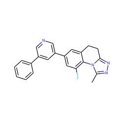 Cc1nnc2n1-c1c(F)cc(-c3cncc(-c4ccccc4)c3)cc1CC2 ZINC000143862984