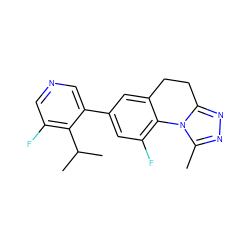 Cc1nnc2n1-c1c(F)cc(-c3cncc(F)c3C(C)C)cc1CC2 ZINC000205339138