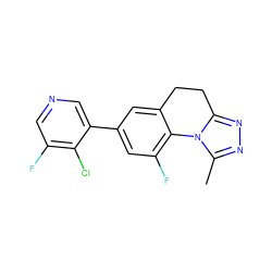 Cc1nnc2n1-c1c(F)cc(-c3cncc(F)c3Cl)cc1CC2 ZINC000205339167