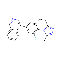 Cc1nnc2n1-c1c(F)cc(-c3cncc4ccccc34)cc1CC2 ZINC000143841450