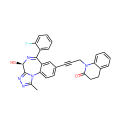 Cc1nnc2n1-c1ccc(C#CCN3C(=O)CCc4ccccc43)cc1C(c1ccccc1F)=N[C@@H]2O ZINC000013821096