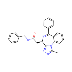 Cc1nnc2n1-c1ccccc1C(c1ccccc1)=N[C@@H]2CC(=O)NCc1ccccc1 ZINC000096284880