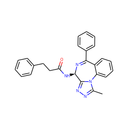 Cc1nnc2n1-c1ccccc1C(c1ccccc1)=N[C@@H]2NC(=O)CCc1ccccc1 ZINC000096284886