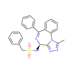 Cc1nnc2n1-c1ccccc1C(c1ccccc1)=N[C@@H]2NS(=O)(=O)Cc1ccccc1 ZINC000096284882