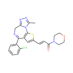 Cc1nnc2n1-c1sc(/C=C/C(=O)N3CCOCC3)cc1C(c1ccccc1Cl)=NC2 ZINC000013821399