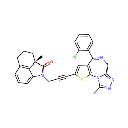 Cc1nnc2n1-c1sc(C#CCN3C(=O)[C@@]4(C)CCCc5cccc3c54)cc1C(c1ccccc1Cl)=NC2 ZINC000028228912