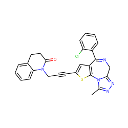 Cc1nnc2n1-c1sc(C#CCN3C(=O)CCc4ccccc43)cc1C(c1ccccc1Cl)=NC2 ZINC000001550947