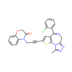 Cc1nnc2n1-c1sc(C#CCN3C(=O)COc4ccccc43)cc1C(c1ccccc1Cl)=NC2 ZINC000000596341