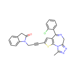 Cc1nnc2n1-c1sc(C#CCN3C(=O)Cc4ccccc43)cc1C(c1ccccc1Cl)=NC2 ZINC000001550952