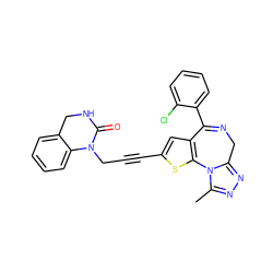 Cc1nnc2n1-c1sc(C#CCN3C(=O)NCc4ccccc43)cc1C(c1ccccc1Cl)=NC2 ZINC000013821131