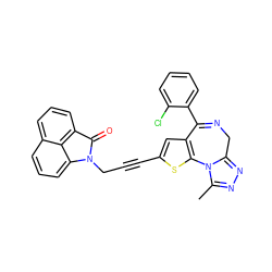 Cc1nnc2n1-c1sc(C#CCN3C(=O)c4cccc5cccc3c45)cc1C(c1ccccc1Cl)=NC2 ZINC000001550950