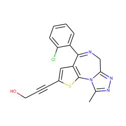 Cc1nnc2n1-c1sc(C#CCO)cc1C(c1ccccc1Cl)=NC2 ZINC000013821393