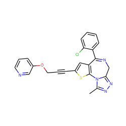 Cc1nnc2n1-c1sc(C#CCOc3cccnc3)cc1C(c1ccccc1Cl)=NC2 ZINC000013821126