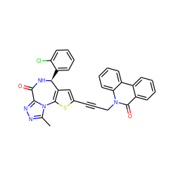 Cc1nnc2n1-c1sc(C#CCn3c(=O)c4ccccc4c4ccccc43)cc1[C@H](c1ccccc1Cl)NC2=O ZINC000028228041