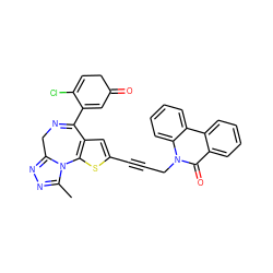 Cc1nnc2n1-c1sc(C#CCn3c(=O)c4ccccc4c4ccccc43)cc1C(C1=CC(=O)CC=C1Cl)=NC2 ZINC000028227191