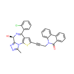 Cc1nnc2n1-c1sc(C#CCn3c(=O)c4ccccc4c4ccccc43)cc1C(c1ccccc1Cl)=N[C@@H]2O ZINC000028228990