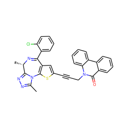 Cc1nnc2n1-c1sc(C#CCn3c(=O)c4ccccc4c4ccccc43)cc1C(c1ccccc1Cl)=N[C@H]2C ZINC000028229075