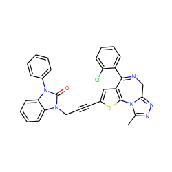 Cc1nnc2n1-c1sc(C#CCn3c(=O)n(-c4ccccc4)c4ccccc43)cc1C(c1ccccc1Cl)=NC2 ZINC000028228299