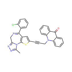 Cc1nnc2n1-c1sc(C#CCn3c4ccccc4c(=O)c4ccccc43)cc1C(c1ccccc1Cl)=NC2 ZINC000028236369