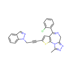 Cc1nnc2n1-c1sc(C#CCn3ncc4ccccc43)cc1C(c1ccccc1Cl)=NC2 ZINC000001550953