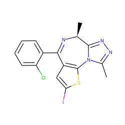 Cc1nnc2n1-c1sc(I)cc1C(c1ccccc1Cl)=N[C@H]2C ZINC000013821118