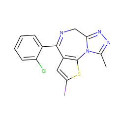 Cc1nnc2n1-c1sc(I)cc1C(c1ccccc1Cl)=NC2 ZINC000013821116