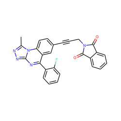 Cc1nnc2nc(-c3ccccc3F)c3cc(C#CCN4C(=O)c5ccccc5C4=O)ccc3n12 ZINC000013821110