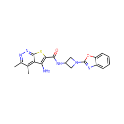 Cc1nnc2sc(C(=O)NC3CN(c4nc5ccccc5o4)C3)c(N)c2c1C ZINC000221820455